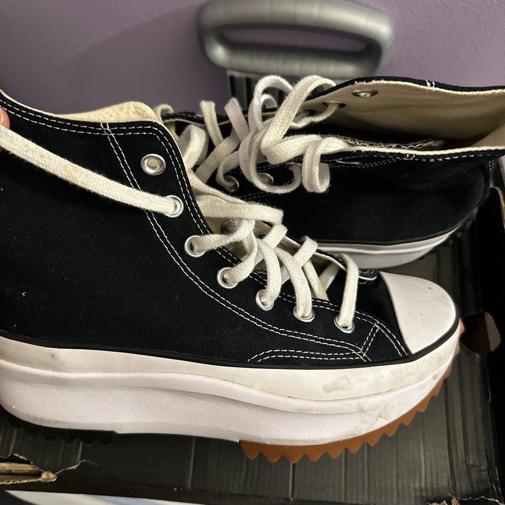 Black High-Top Platform Sneakers